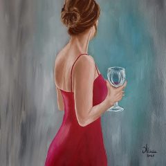 La mujer con la copa de vino